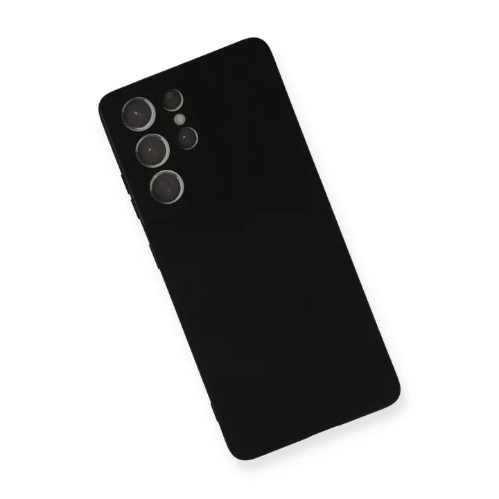Mey İthalat®  Samsung Galaxy S21 Ultra Kılıf Nano içi Kadife Silikon - Siyah