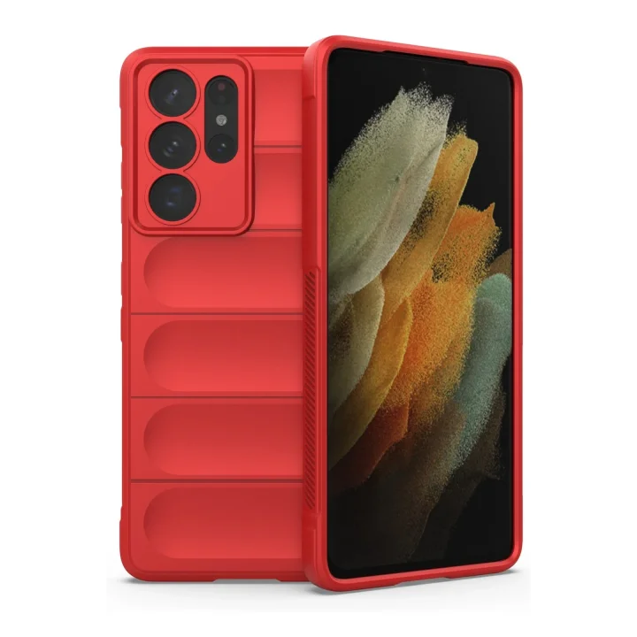Mey İthalat®  Samsung Galaxy S21 Ultra Kılıf Optimum Silikon - Kırmızı
