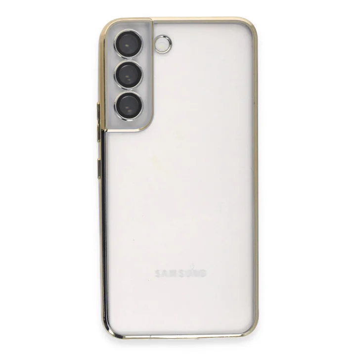 Mey İthalat®  Samsung Galaxy S22 Kılıf  Lensli Silikon - Gold