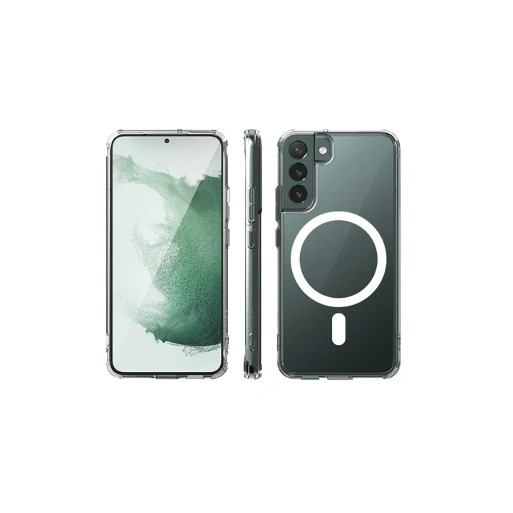 Mey İthalat®  Samsung Galaxy S22 Plus Kılıf Magneticsafe Şeffaf Silikon - Şeffaf