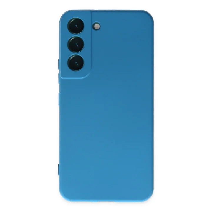 Mey İthalat®  Samsung Galaxy S22 Plus Kılıf Nano içi Kadife Silikon - Mavi