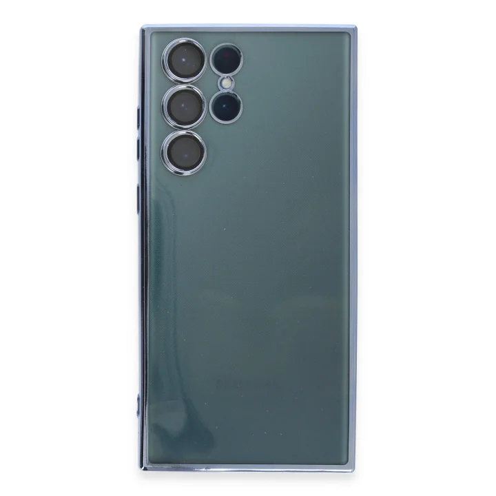 Mey İthalat®  Samsung Galaxy S22 Ultra Kılıf  Lensli Silikon - Açık Mavi