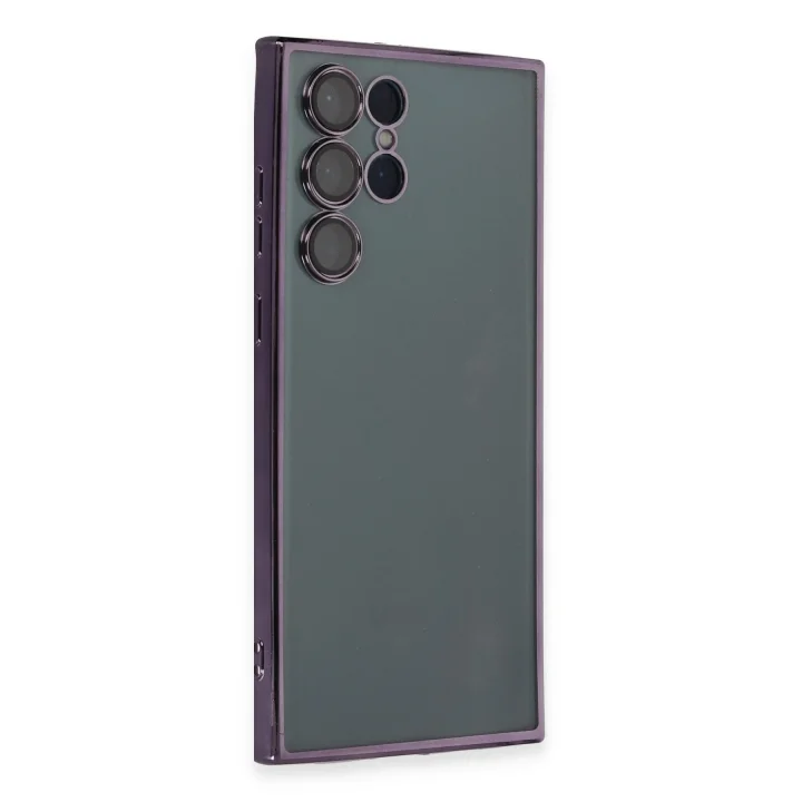 Mey İthalat®  Samsung Galaxy S22 Ultra Kılıf  Lensli Silikon - Mor