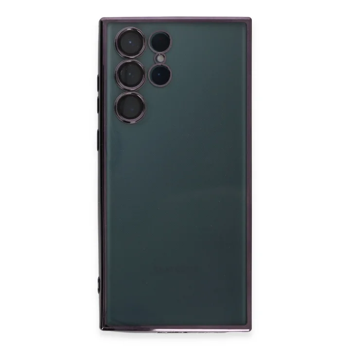 Mey İthalat®  Samsung Galaxy S22 Ultra Kılıf  Lensli Silikon - Mor