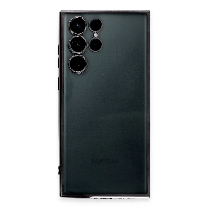 Mey İthalat®  Samsung Galaxy S22 Ultra Kılıf  Lensli Silikon - Siyah