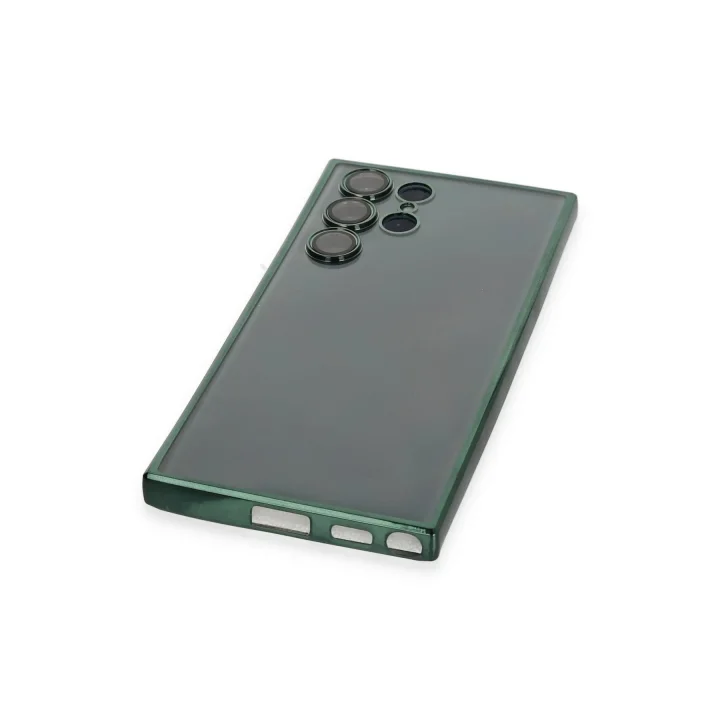 Mey İthalat®  Samsung Galaxy S22 Ultra Kılıf  Lensli Silikon - Yeşil