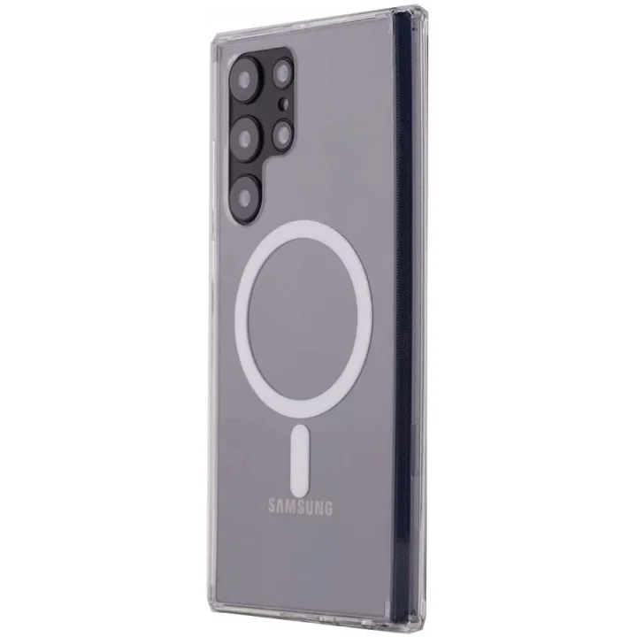 Mey İthalat®  Samsung Galaxy S22 Ultra Kılıf Magneticsafe Şeffaf Silikon - Şeffaf