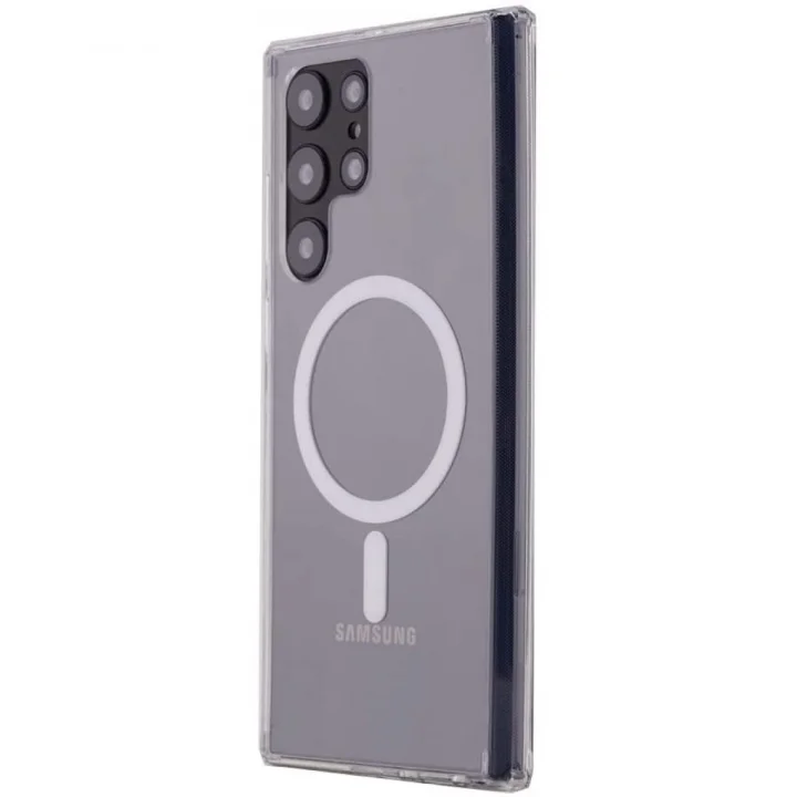 Mey İthalat®  Samsung Galaxy S22 Ultra Kılıf Magneticsafe Şeffaf Silikon - Şeffaf