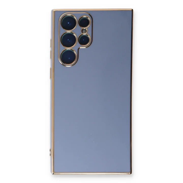 Mey İthalat®  Samsung Galaxy S22 Ultra Kılıf Volet Silikon - Mavi