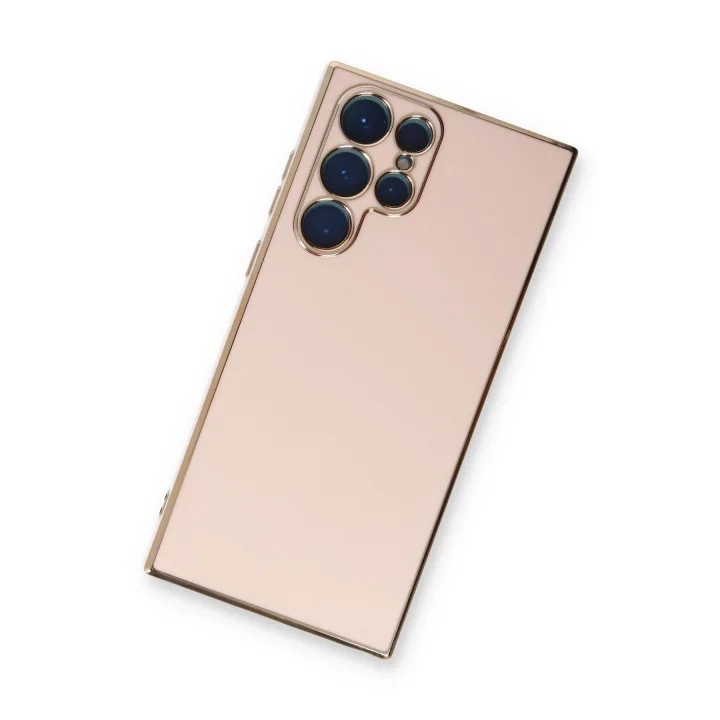Mey İthalat®  Samsung Galaxy S22 Ultra Kılıf Volet Silikon - Pembe