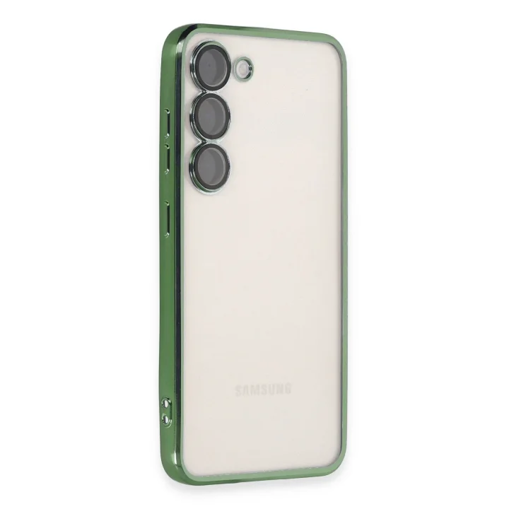 Mey İthalat®  Samsung Galaxy S23 Kılıf  Lensli Silikon - Yeşil
