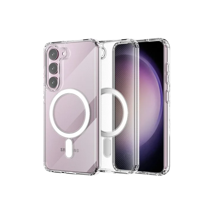 Mey İthalat®  Samsung Galaxy S23 Kılıf Magneticsafe Şeffaf Silikon - Şeffaf