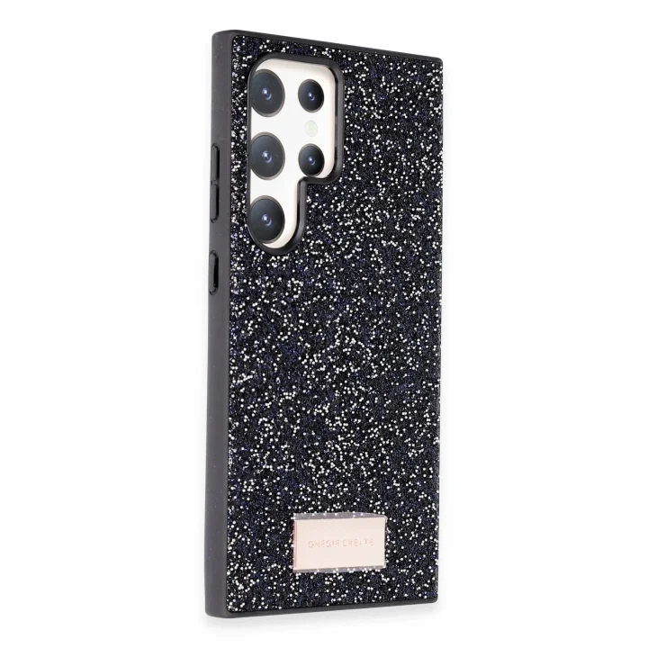 Mey İthalat®  Samsung Galaxy S23 Ultra Bright Simli Kapak - Siyah