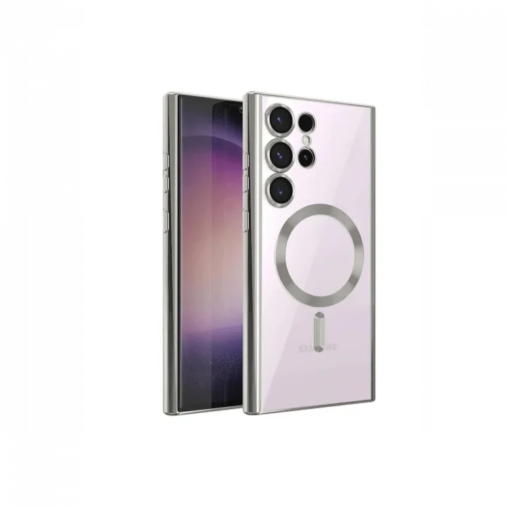 Mey İthalat®  Samsung Galaxy S23 Ultra Kılıf Kross Magneticsafe Kapak - Gümüş