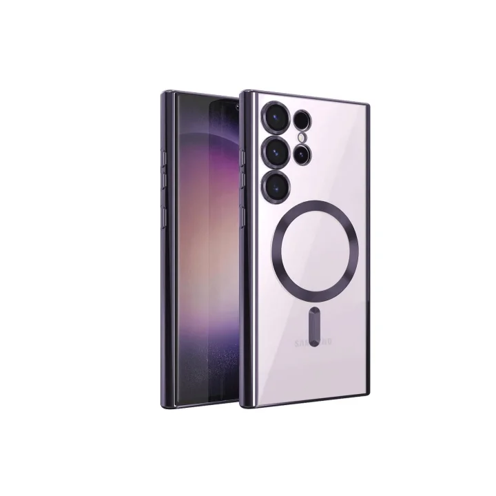 Mey İthalat®  Samsung Galaxy S23 Ultra Kılıf Kross Magneticsafe Kapak - Mor
