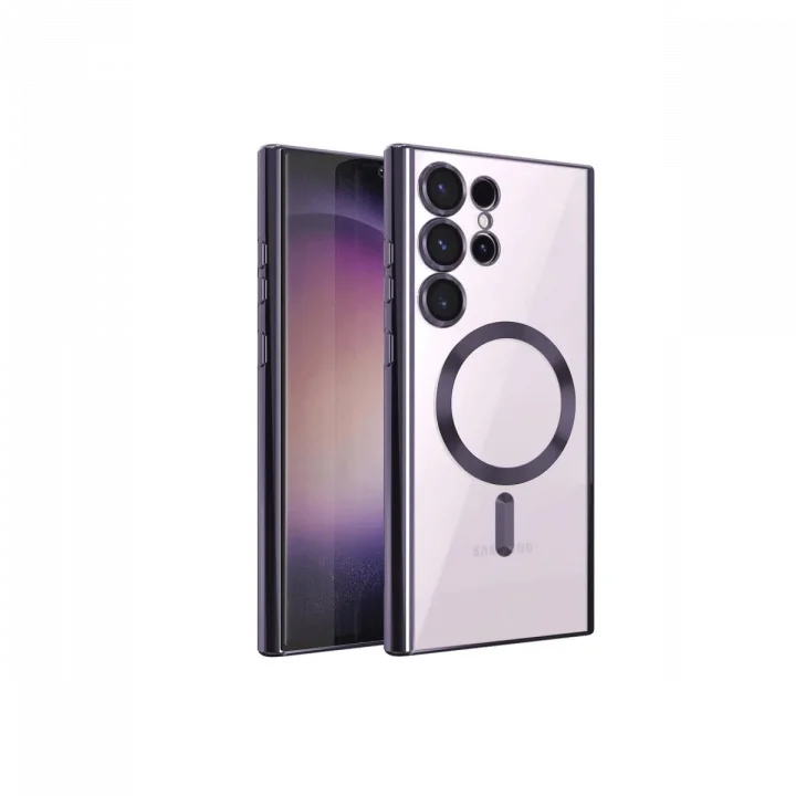 Mey İthalat®  Samsung Galaxy S23 Ultra Kılıf Kross Magneticsafe Kapak - Mor