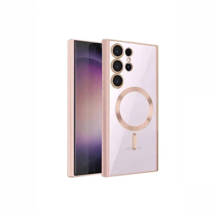 Mey İthalat®  Samsung Galaxy S23 Ultra Kılıf Kross Magneticsafe Kapak - Rose