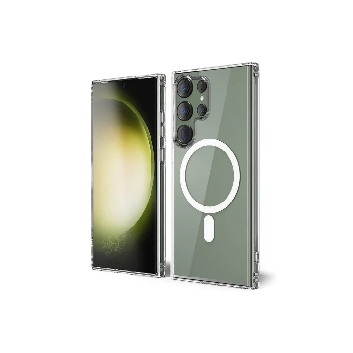 Mey İthalat®  Samsung Galaxy S23 Ultra Kılıf Magneticsafe Şeffaf Silikon - Şeffaf