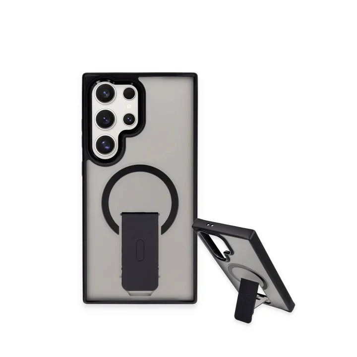 Mey İthalat®  Samsung Galaxy S23 Ultra Tork Magsafe Standlı Kapak - Derin Mor