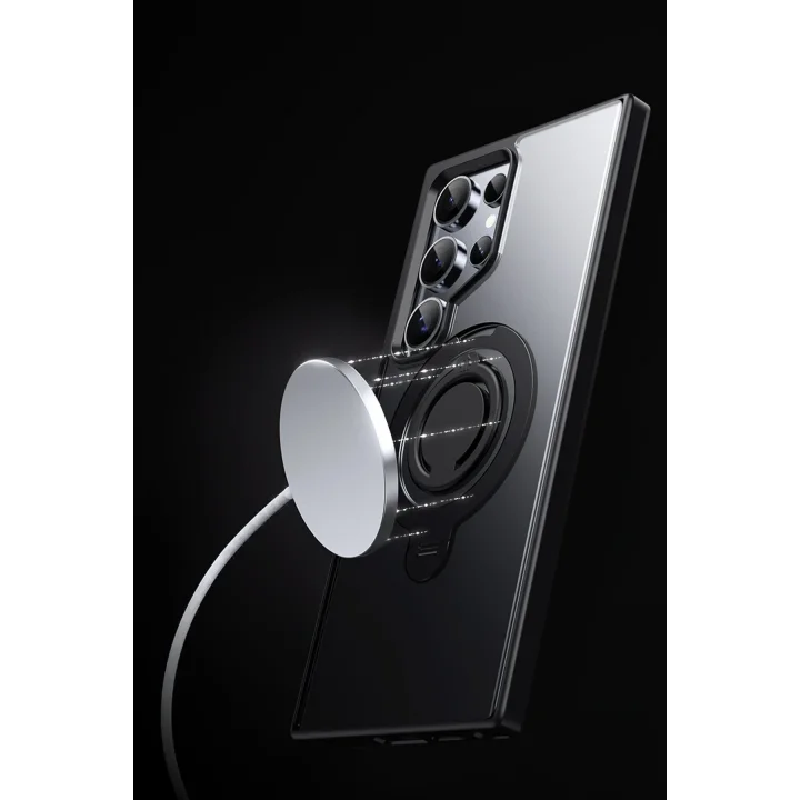 Mey İthalat®  Samsung Galaxy S24 Avatar 360 Dönen Magsafe Kapak - Siyah