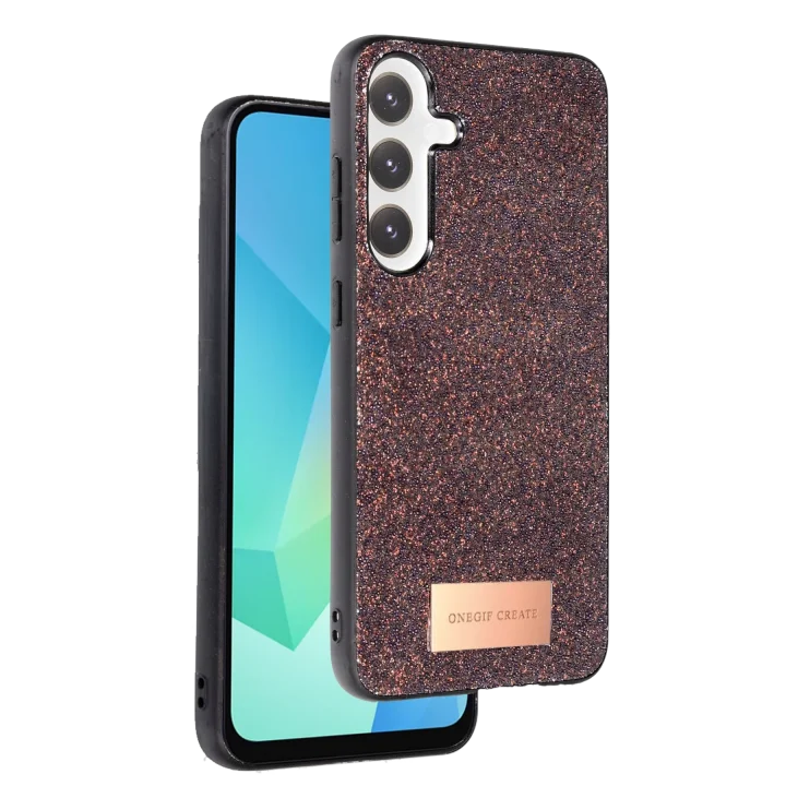 Mey İthalat®  Samsung Galaxy S24 FE Bright Simli Kapak - Derin Mor