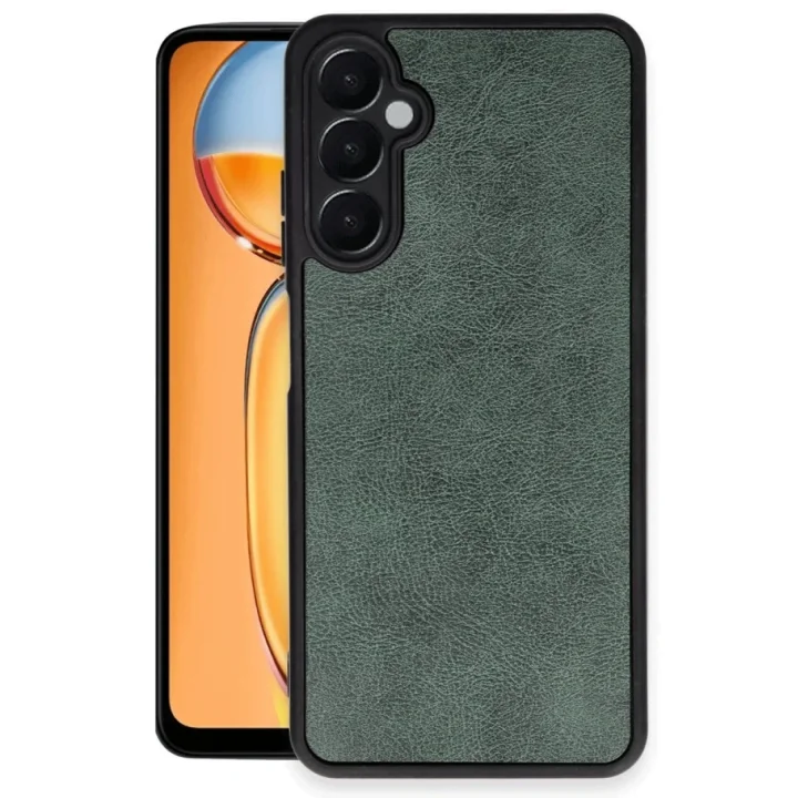 Mey İthalat®  Samsung Galaxy S24 FE Kılıf Aras Deri Kapak - Koyu Yeşil