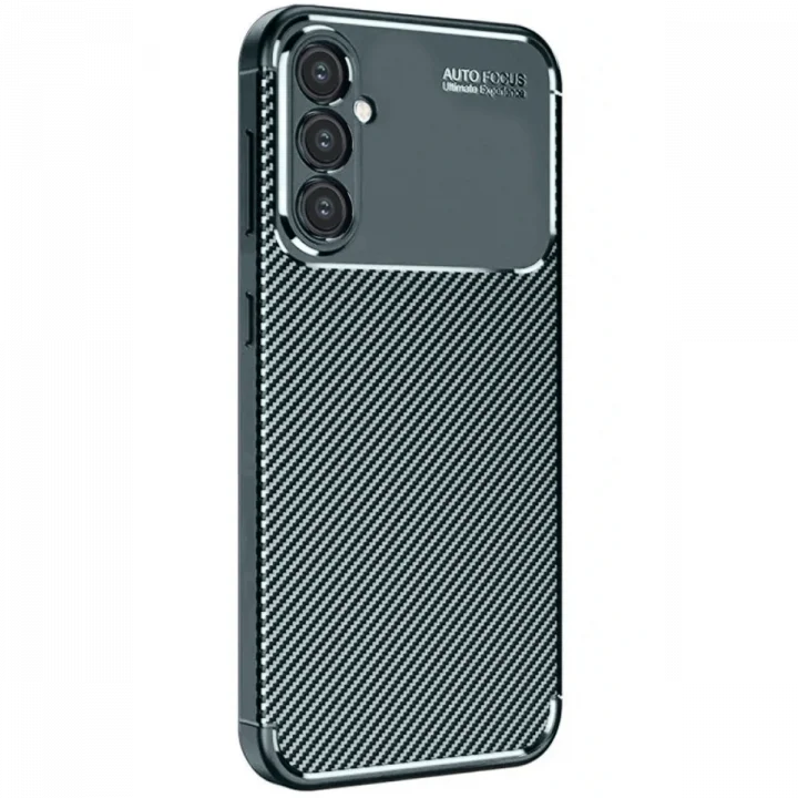 Mey İthalat®  Samsung Galaxy S24 FE Kılıf Auto Focus Karbon Kapak - Koyu Yeşil