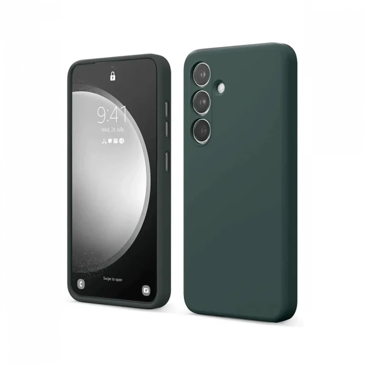 Mey İthalat®  Samsung Galaxy S24 FE Kılıf First Silikon - Koyu Yeşil