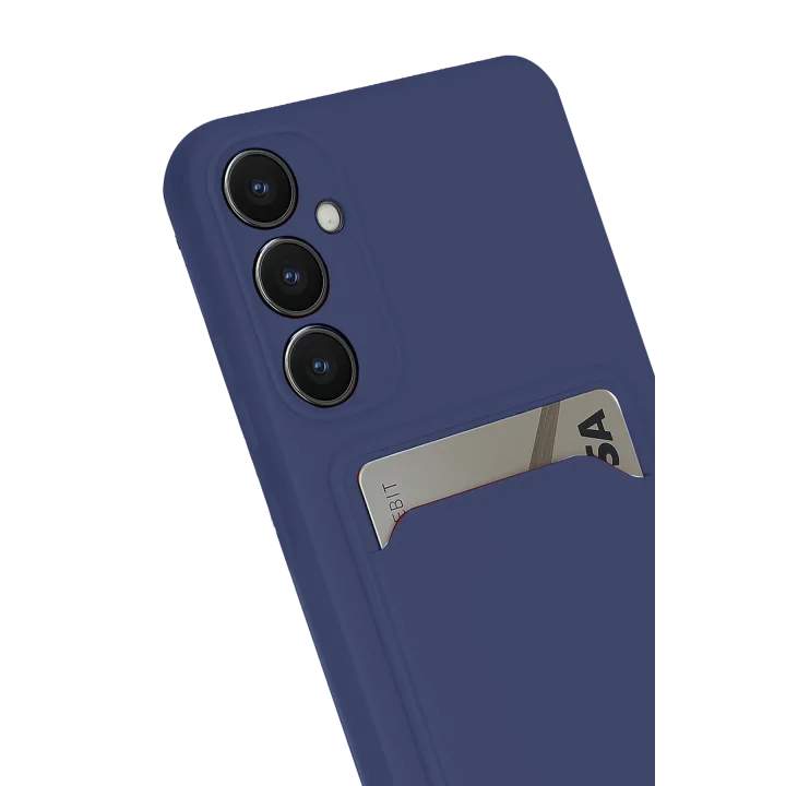 Mey İthalat®  Samsung Galaxy S24 FE Kılıf Kelvin Kartvizitli Silikon - Lacivert