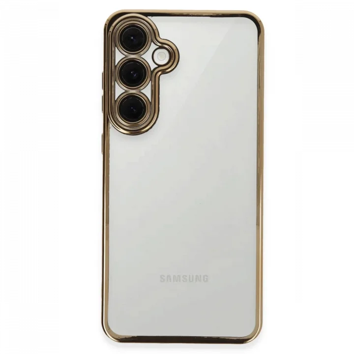 Mey İthalat®  Samsung Galaxy S24 FE Kılıf  Lensli Silikon - Gold