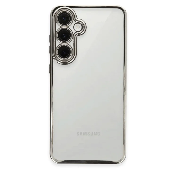 Mey İthalat®  Samsung Galaxy S24 FE Kılıf  Lensli Silikon - Gümüş