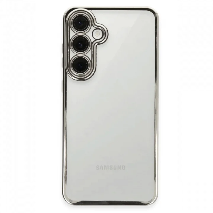 Mey İthalat®  Samsung Galaxy S24 FE Kılıf  Lensli Silikon - Gümüş