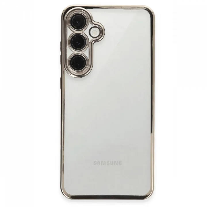 Mey İthalat®  Samsung Galaxy S24 FE Kılıf  Lensli Silikon - Titanyum Gri