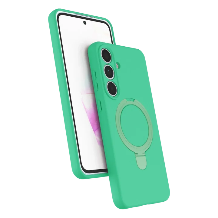 Mey İthalat®  Samsung Galaxy S24 FE Regal Magsafe Standlı Kapak - Yeşil