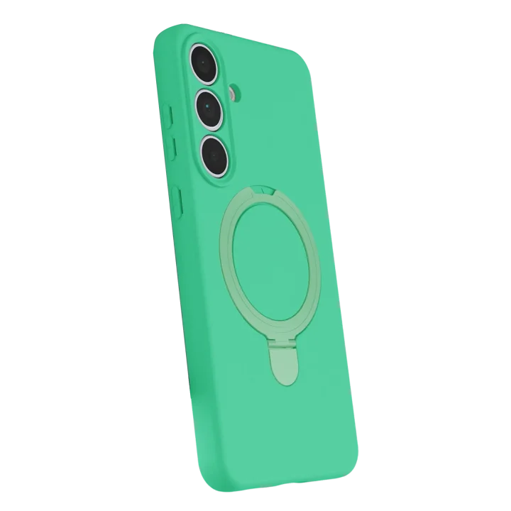 Mey İthalat®  Samsung Galaxy S24 FE Regal Magsafe Standlı Kapak - Yeşil