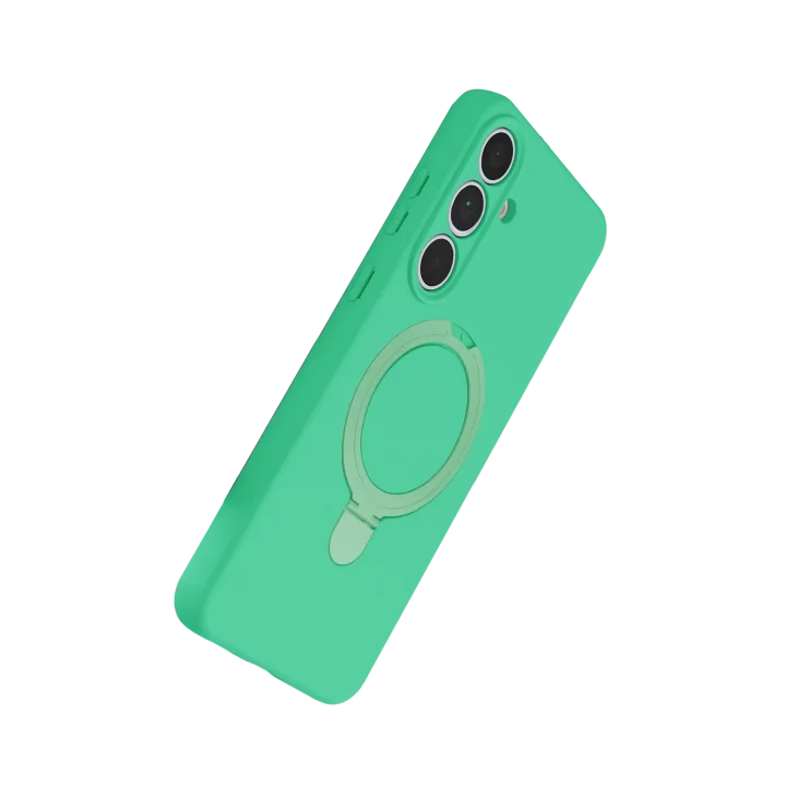 Mey İthalat®  Samsung Galaxy S24 FE Regal Magsafe Standlı Kapak - Yeşil