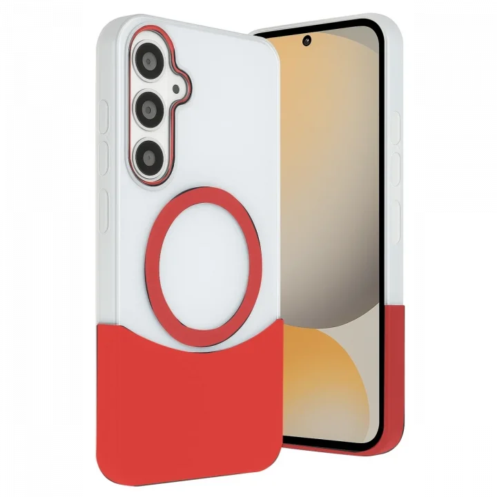 Mey İthalat®  Samsung Galaxy S24 FE Velar Magsafe Kapak - Kırmızı