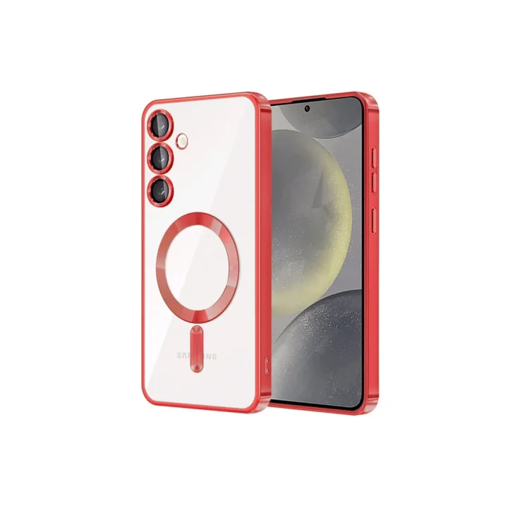 Mey İthalat®  Samsung Galaxy S24 Kılıf Kross Magneticsafe Kapak - Kırmızı