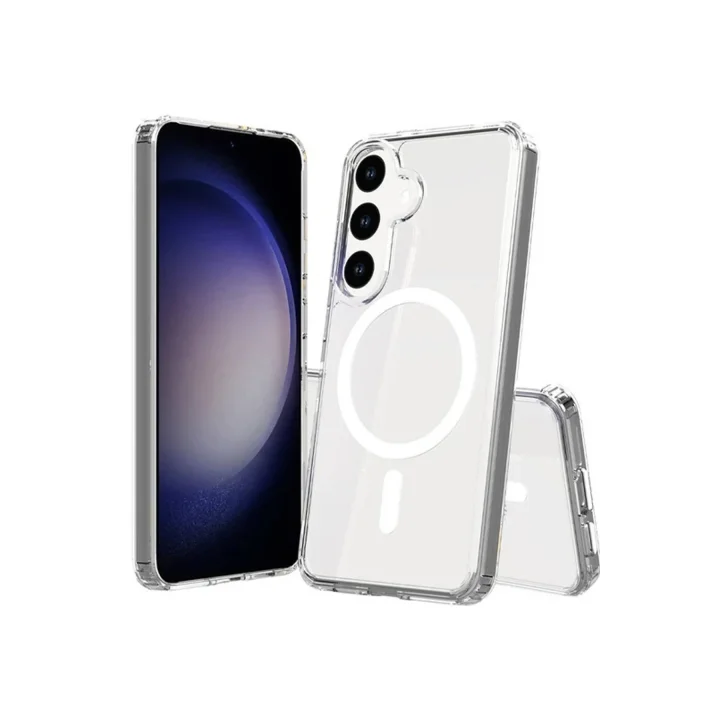 Mey İthalat®  Samsung Galaxy S24 Kılıf Magneticsafe Şeffaf Silikon - Şeffaf