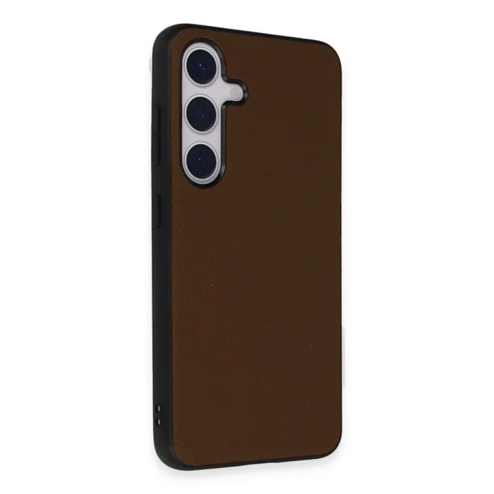 Mey İthalat®  Samsung Galaxy S24 Kılıf Taft Kapak - Kahverengi