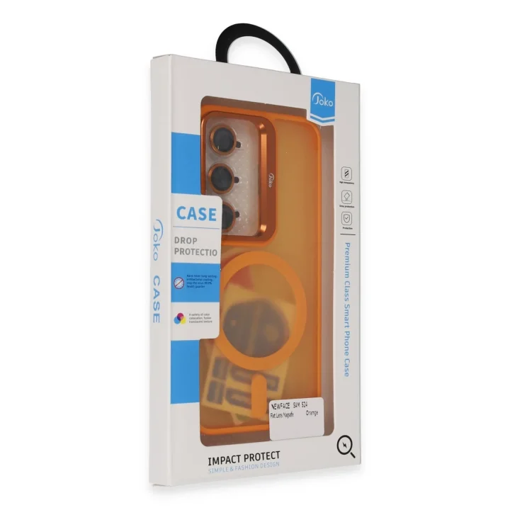 Mey İthalat®  Samsung Galaxy S24 Plus Flet Lens Magsafe Kapak - Turuncu