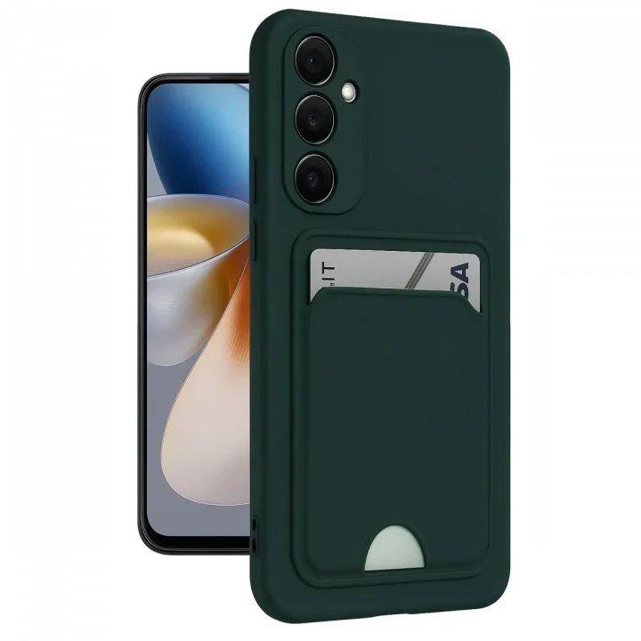 Mey İthalat®  Samsung Galaxy S24 Plus Kelvin Kartvizitli Silikon - Koyu Yeşil