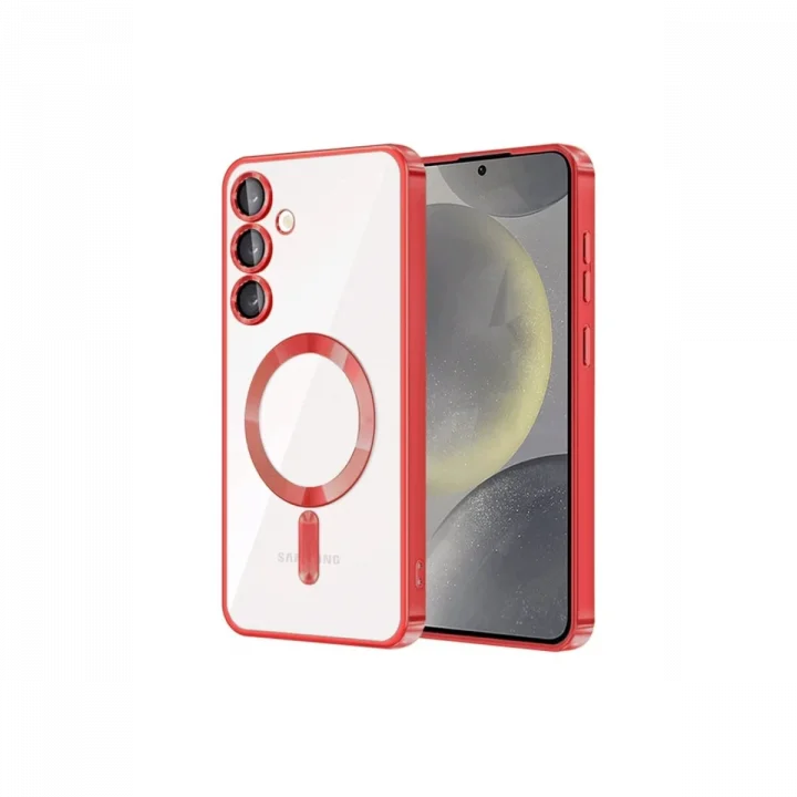 Mey İthalat®  Samsung Galaxy S24 Plus Kılıf Kross Magneticsafe Kapak - Kırmızı