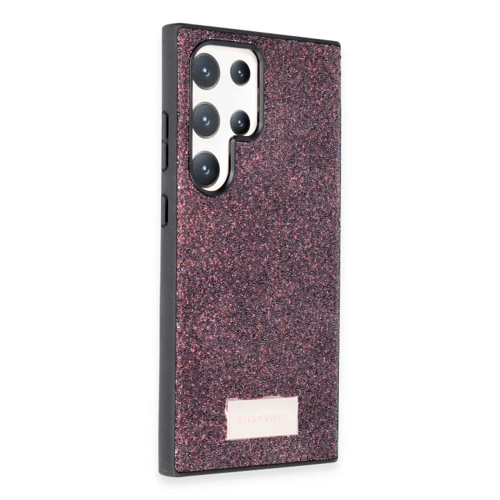 Mey İthalat®  Samsung Galaxy S24 Ultra Bright Simli Kapak - Derin Mor