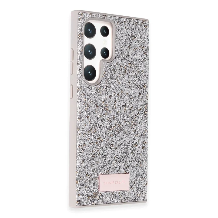 Mey İthalat®  Samsung Galaxy S24 Ultra Bright Simli Kapak - Gümüş