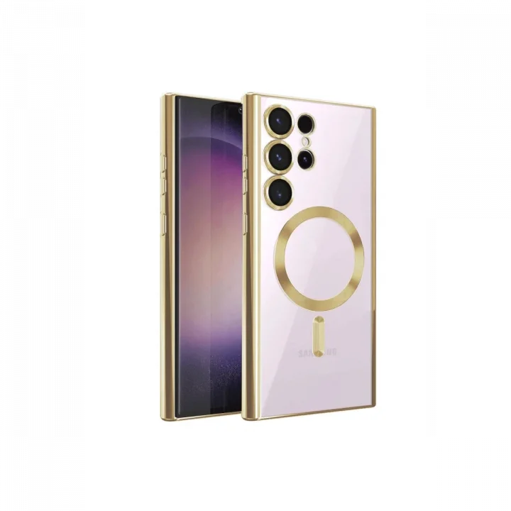 Mey İthalat®  Samsung Galaxy S24 Ultra Kılıf Kross Magneticsafe Kapak - Gold