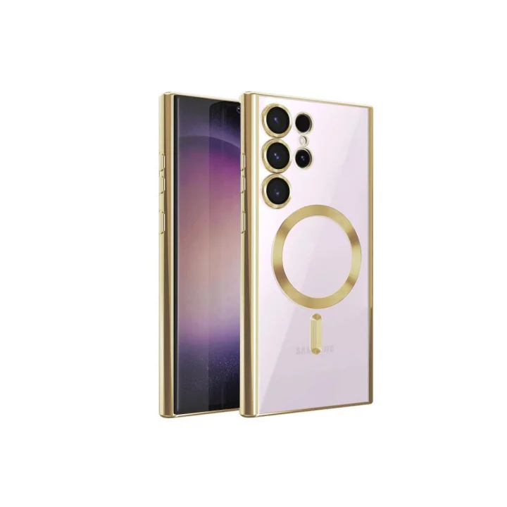 Mey İthalat®  Samsung Galaxy S24 Ultra Kılıf Kross Magneticsafe Kapak - Gold