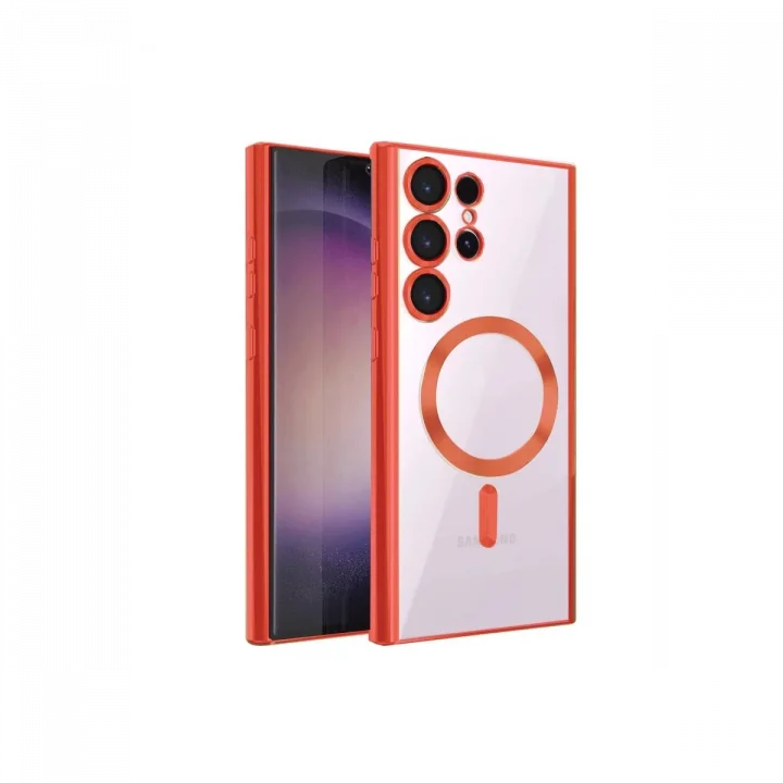 Mey İthalat®  Samsung Galaxy S24 Ultra Kılıf Kross Magneticsafe Kapak - Kırmızı