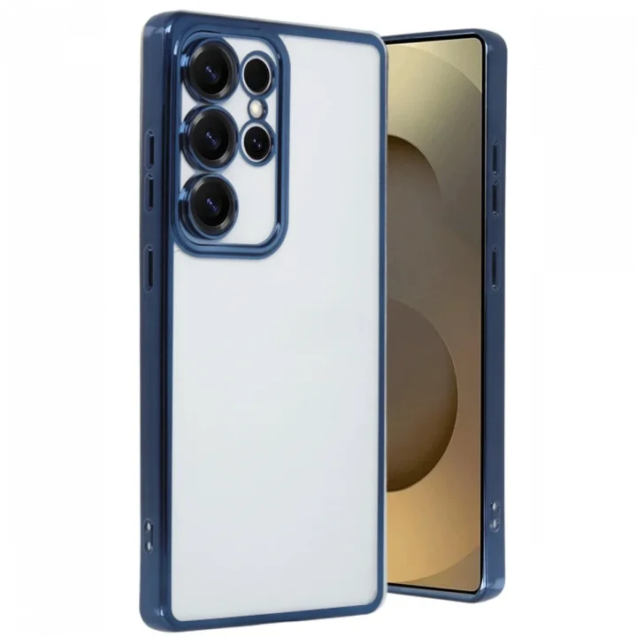 Mey İthalat®  Samsung Galaxy S24 Ultra Kılıf  Lensli Silikon - Lacivert