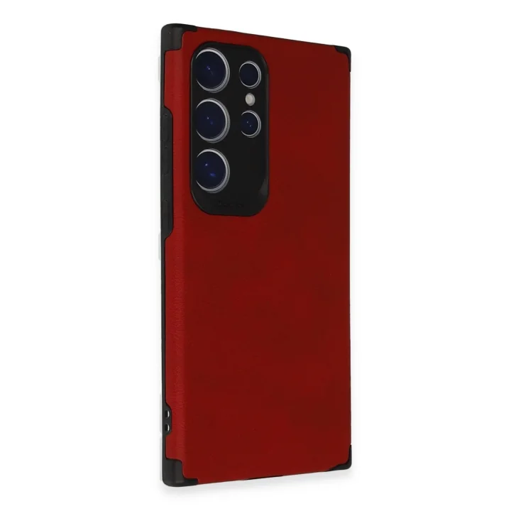 Mey İthalat®  Samsung Galaxy S24 Ultra Kılıf Loop Deri Silikon - Kırmızı